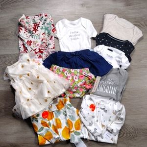 Carter's and Cat & Jack NB Baby Girl Bundle